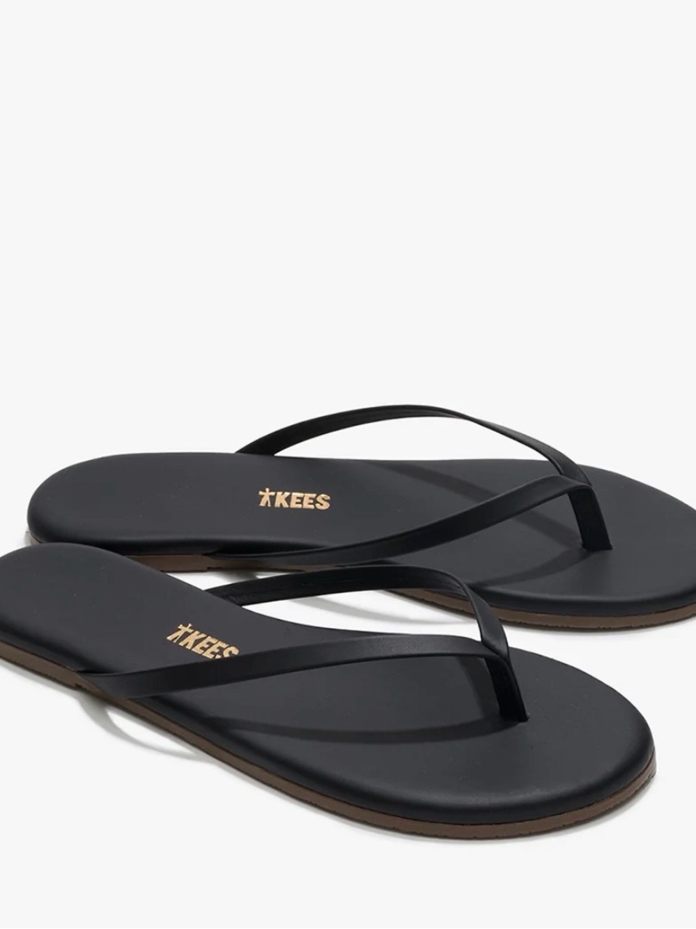 TKEES Black Slim Strap Leather Sandals- New with tags - Picture 2 of 9
